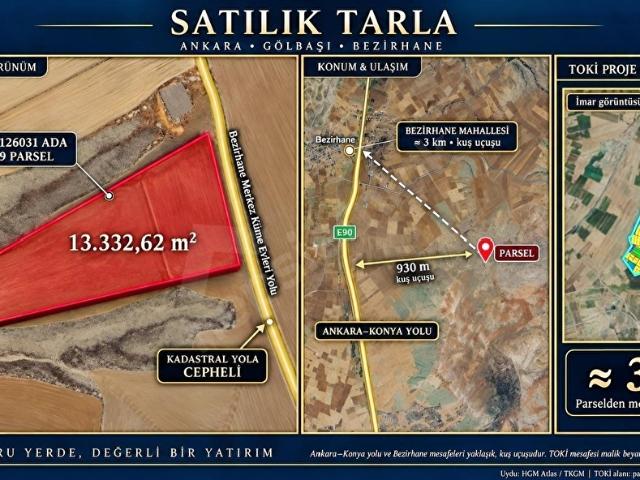 Bezirhane Mahallesi, Gölbaşı içerisinde satılık Arsa