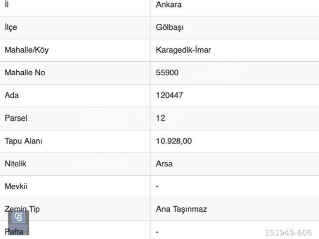 Gölbaşı, Gölbaşi içerisinde satılık Arsa