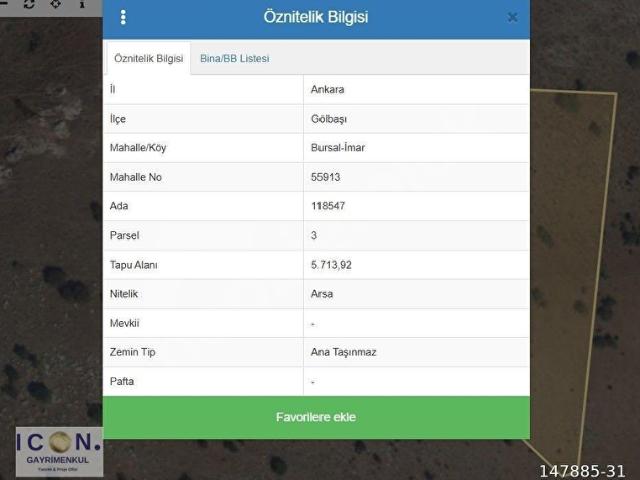 Yaylabağ Mahallesi, Gölbaşı içerisinde satılık Arsa