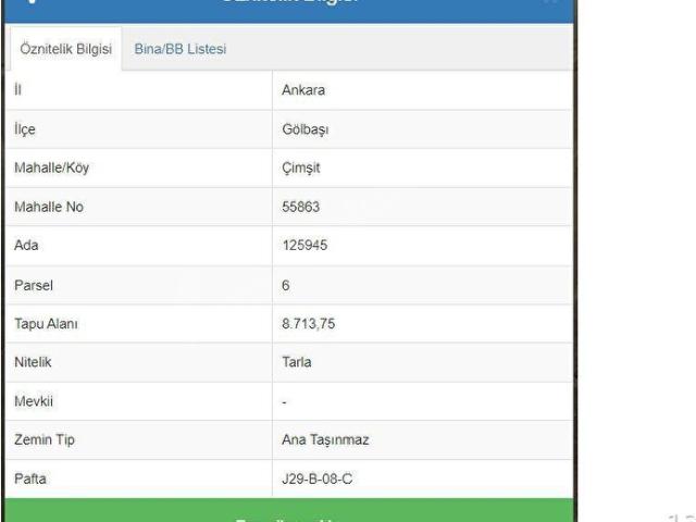 Bezirhane Mahallesi, Gölbaşi içerisinde satılık Arsa