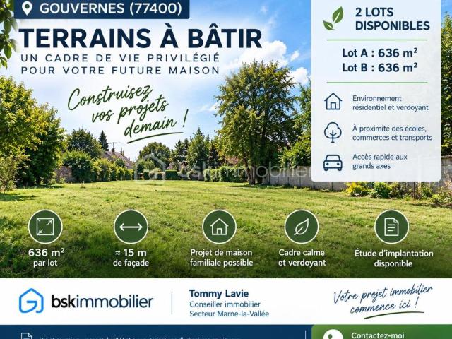 Terrain vente à Gouvernes, Seine-et-Marne