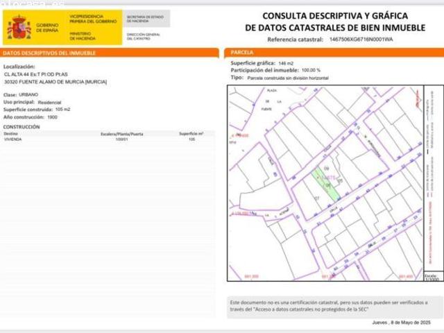 Casa en venta en Fuente Álamo De Murcia, Fuente Alamo