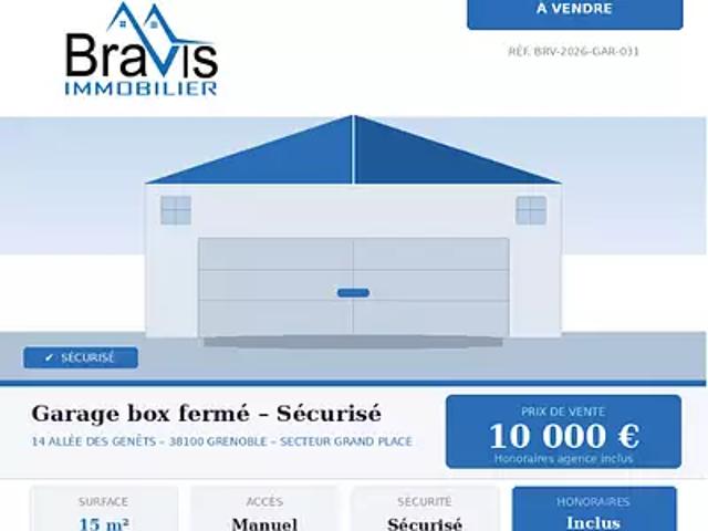 Garage vente à Championnet, Grenoble