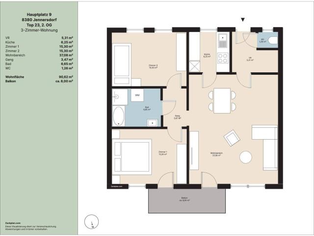 Apartment mieten in Bergsiedlung, Jennersdorf