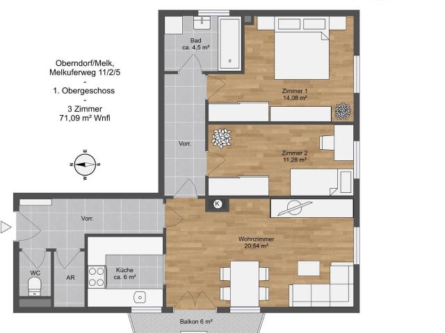 Apartment mieten in Oberndorf an der Melk, Niederösterreich