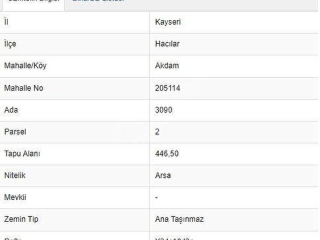 Hacilar, Kayseri içerisinde satılık Arsa