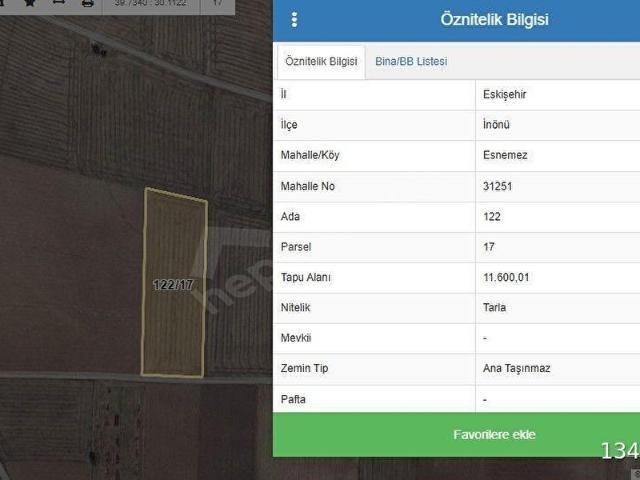 İnönü, Eskişehir içerisinde satılık Arsa