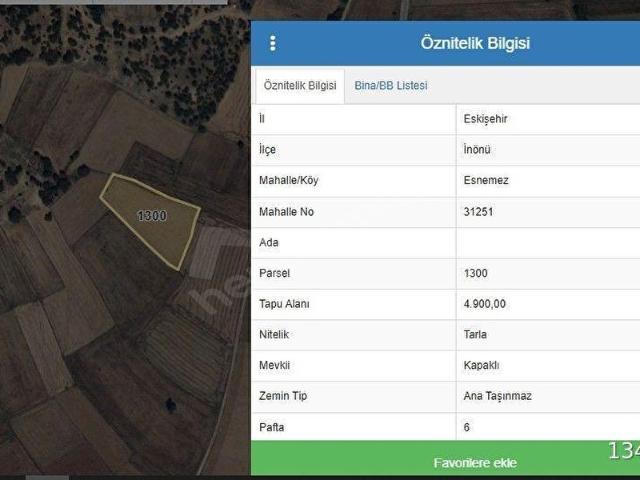 İnönü, Eskişehir içerisinde satılık Arsa