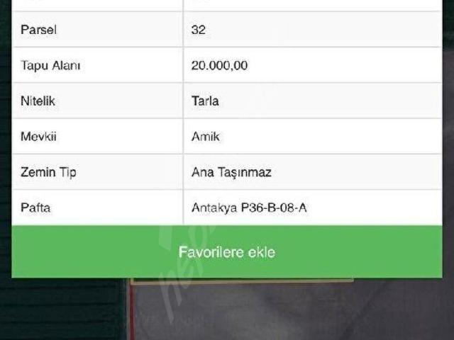 Attutan, Kırıkhan içerisinde satılık Arsa