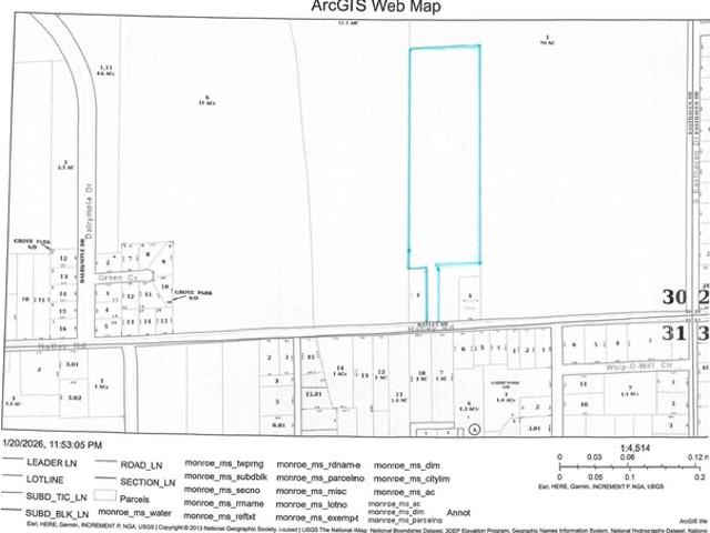 Land for sale in Amory, Mississippi