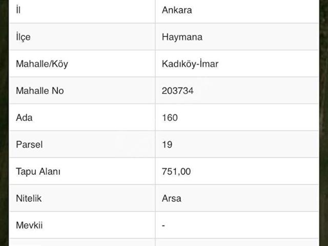 Haymana, Ankara içerisinde satılık Arsa