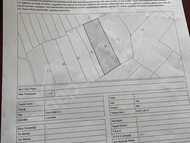 Hayrabolu, Tekirdağ içerisinde satılık Arsa
