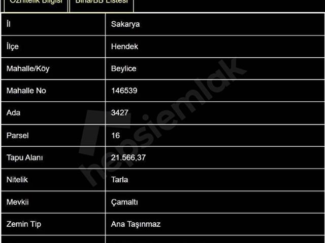 Hendek, Sakarya içerisinde satılık Arsa