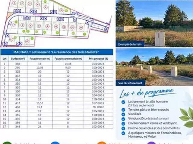 Terrain vente à Héricy, Seine-et-Marne