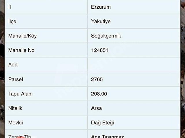 Yakutiye, Erzurum içerisinde satılık Arsa