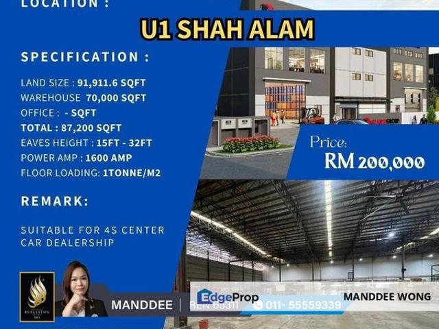 Warehouse for rent in Petaling, Alam Impian