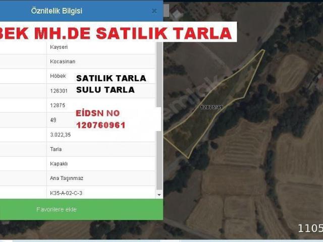 Höbek, Kocasinan içerisinde satılık Arsa