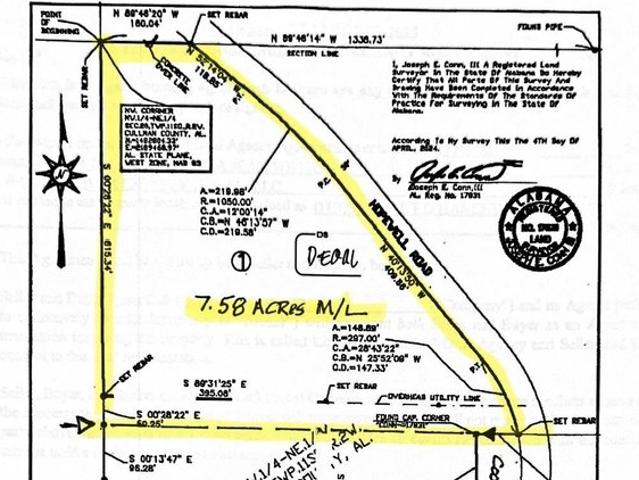 Land for sale in Hanceville, Cullman County