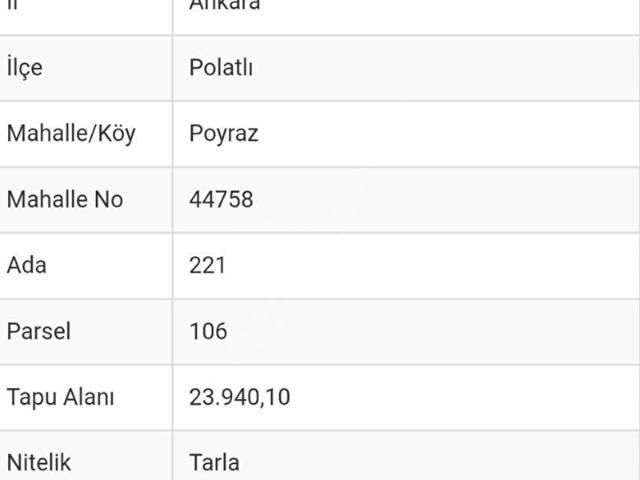 Polatli, Ankara içerisinde satılık Arsa