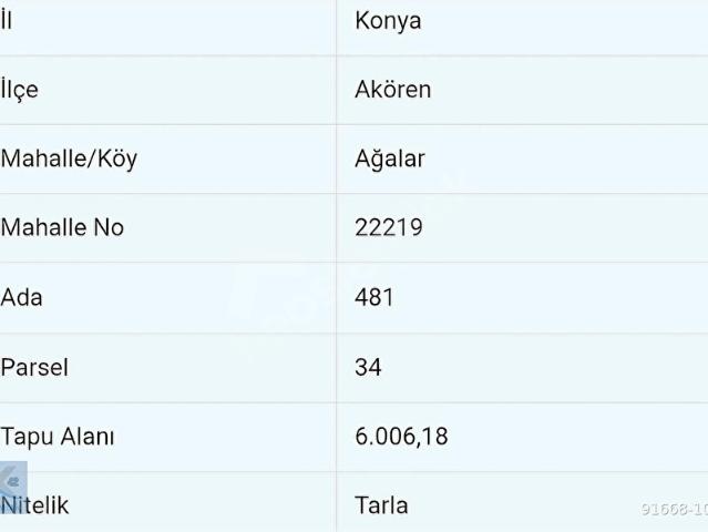 Akören içerisinde satılık Arsa