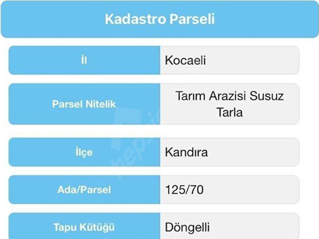 Kandira, Kocaeli içerisinde satılık Arsa