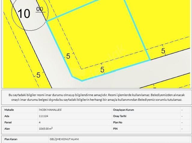 İncek Mahallesi, Gölbaşı içerisinde satılık Arsa