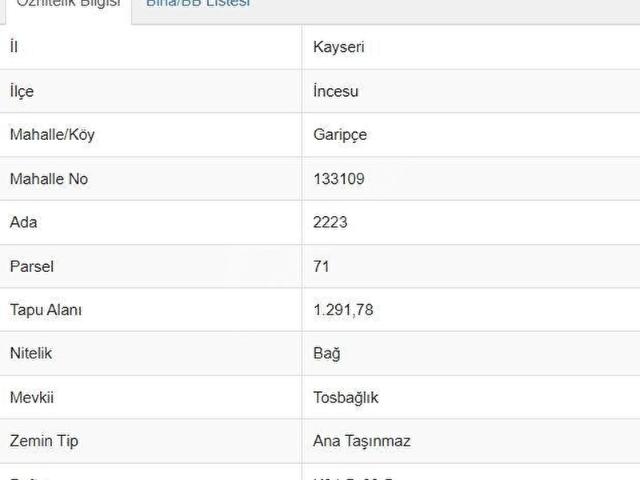 İncesu, Kayseri içerisinde satılık Arsa