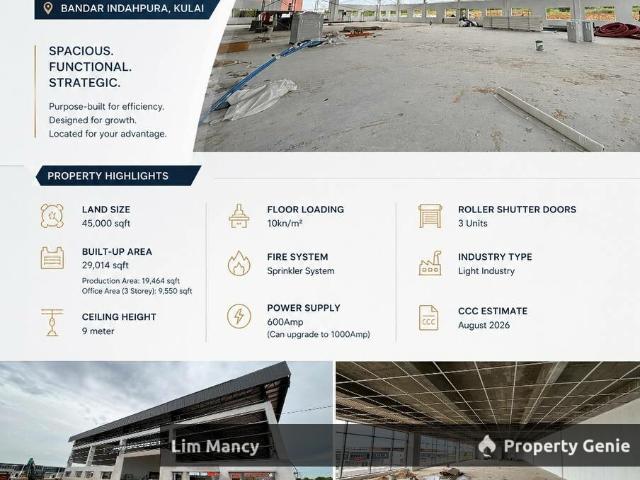 Warehouse for rent in Kulai, Johor