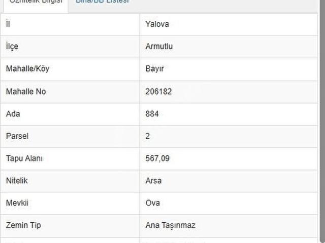 Armutlu, Yalova içerisinde satılık Arsa
