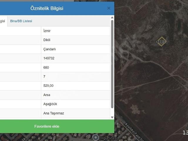 Dikili, İzmir içerisinde satılık Arsa