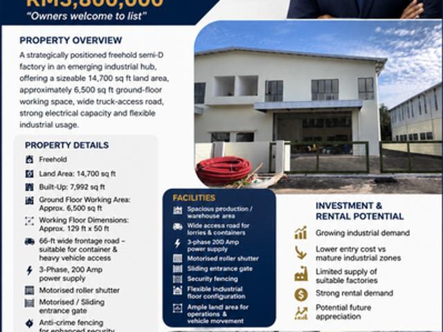 Warehouse for sale in Ijok, Selangor