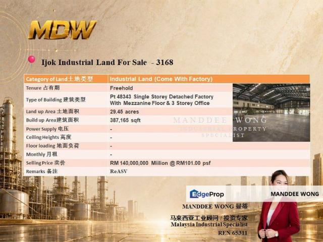 Warehouse for sale in Ijok, Selangor