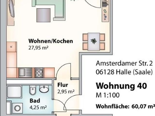 Apartment mieten in Südstadt, Halle