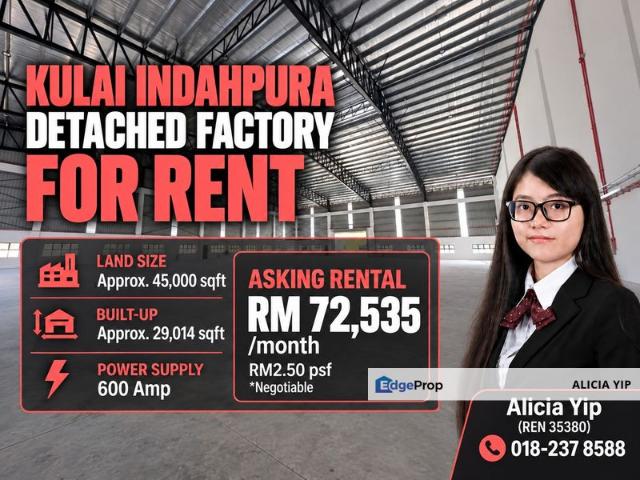 Warehouse for rent in Kulai, Johor