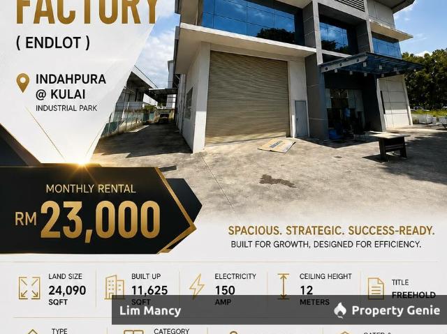 Warehouse for rent in Kulai, Johor