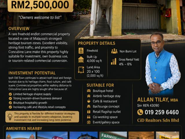 Shop for sale in Perak, Tanjong Ipoh