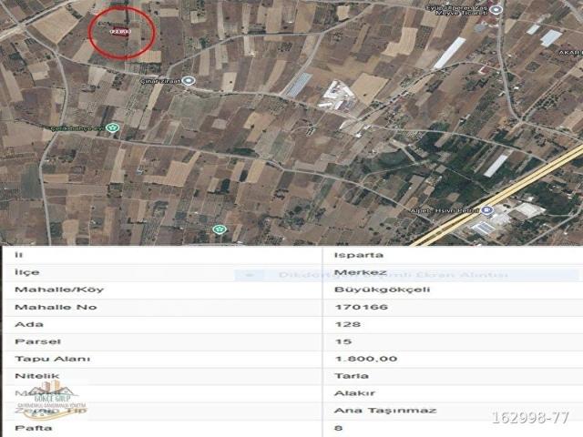 Küçük Gökçeli, Isparta Merkez içerisinde satılık Arsa