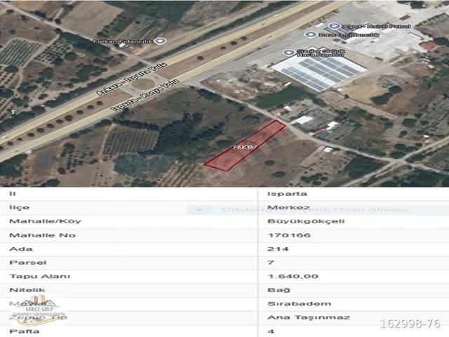 Küçük Gökçeli, Isparta Merkez içerisinde satılık Arsa