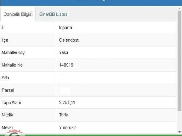 Gelendost, Isparta içerisinde satılık Arsa
