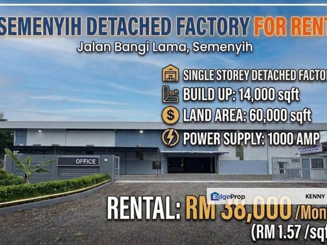 Warehouse for rent in Kajang, Langat