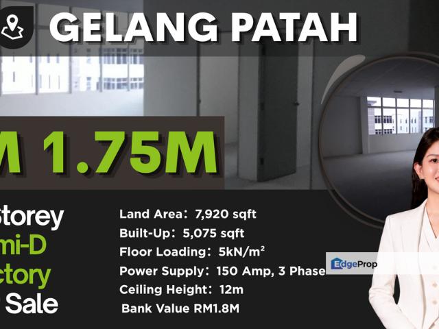 Warehouse for sale in Gelang Patah, Iskandar Puteri