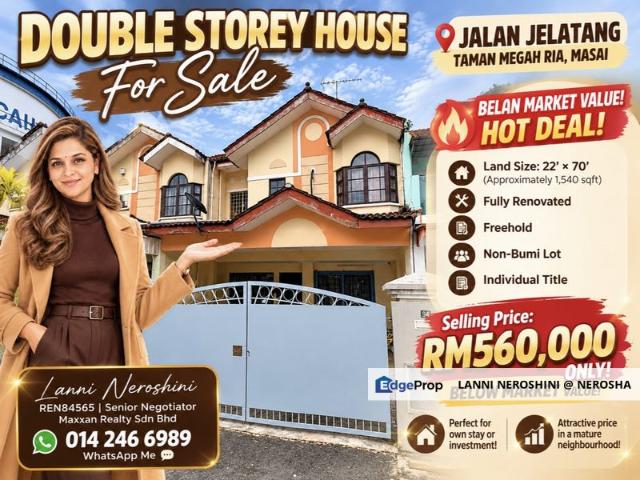 House for sale in Taman Megah Ria, Pasir Gudang