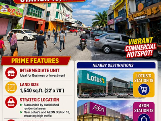 Shop for sale in Perak, Tanjong Ipoh