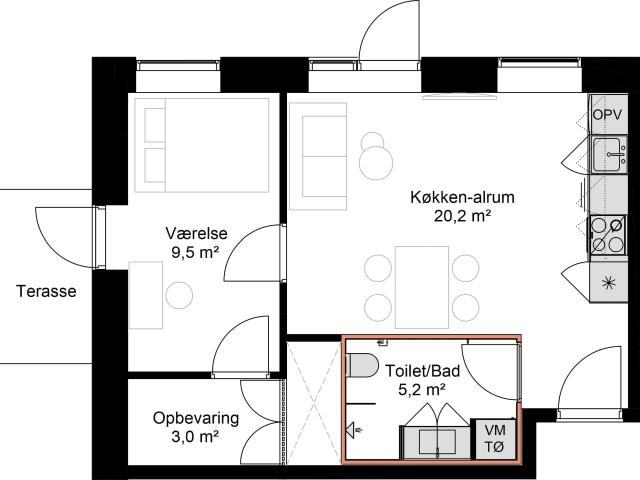 Lejlighed til leje i Odense