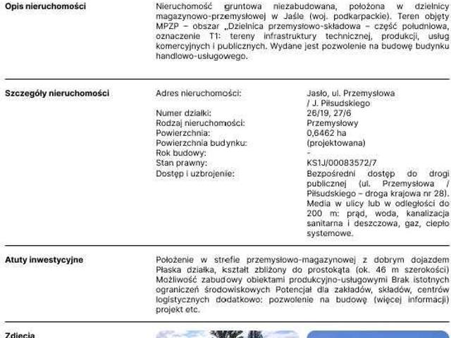 Grunt na sprzedaż w Jasło, Podkarpackie