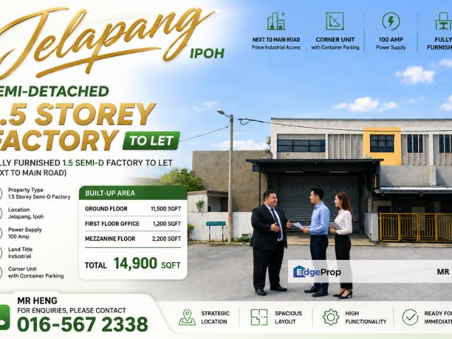 Warehouse for rent in Perak, Tanjong Ipoh