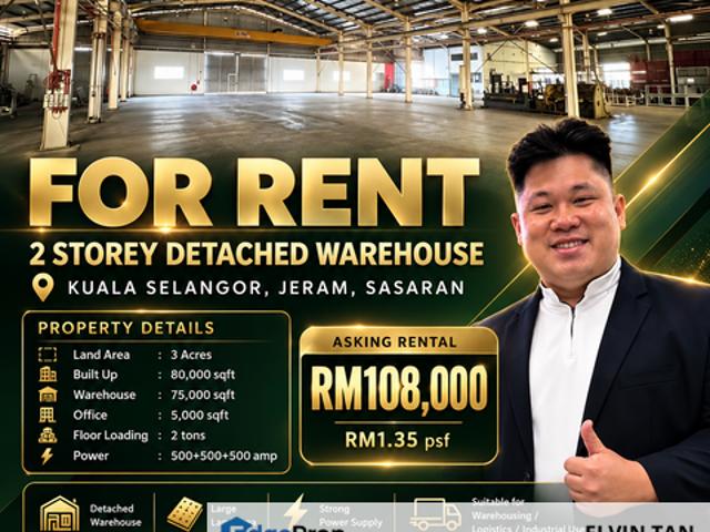 Warehouse for rent in Jeram, Selangor