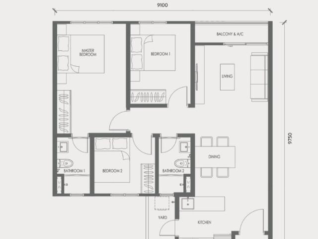 Apartment for rent in Kajang, Langat