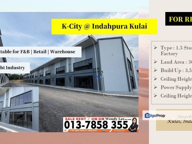 Warehouse for rent in Kulai, Johor