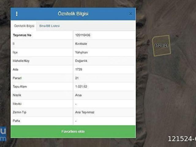 Yahşihan, Kirikkale içerisinde satılık Arsa